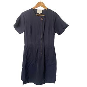 3.1 Phillip Lim Navy Blue Cotton Blend Short Sleeve Cutout Zipper Dress • Size 6